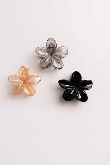 Floral Gloss Hair Claw Set – Pack of 3